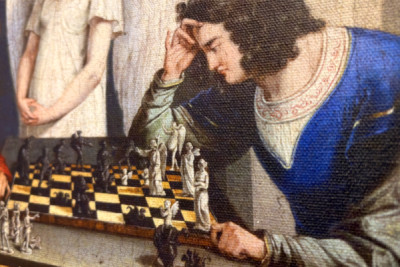 Faust und Mephisto beim Schachspiel