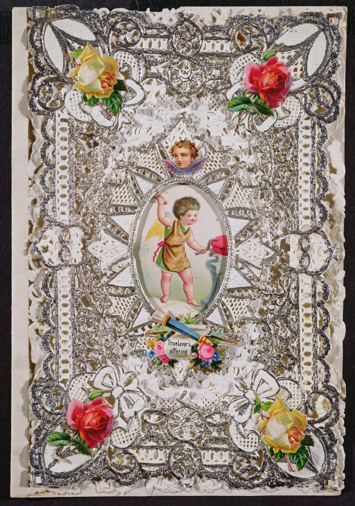 Viktorianische Valentinskarte von English School