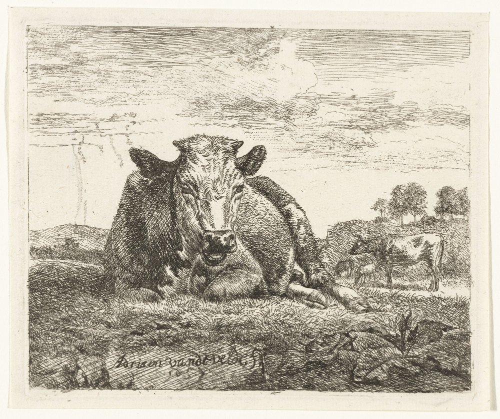 Liegende Kuh von Adriaen van de Velde