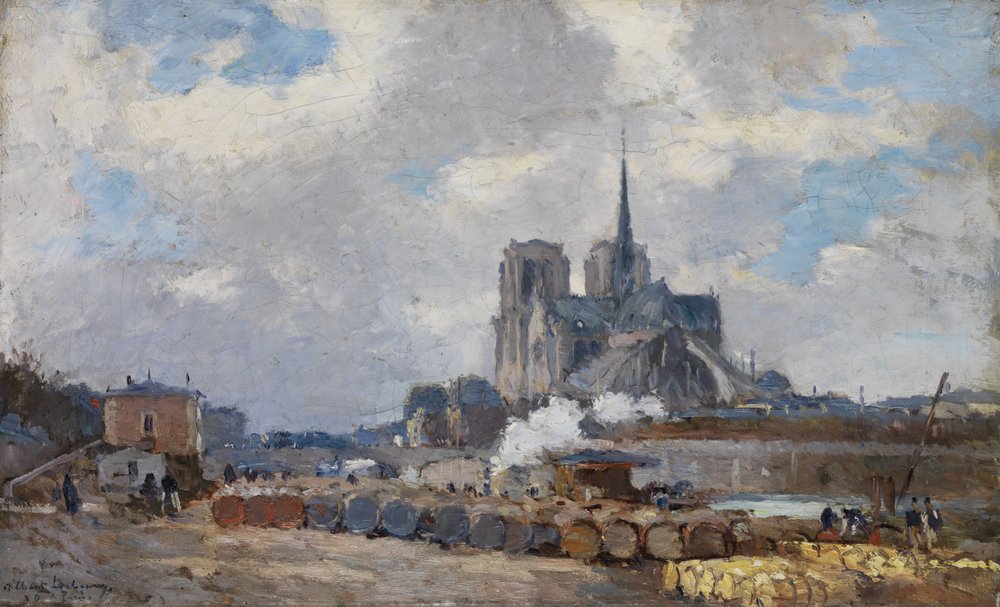 Notre-Dame de Paris, vom Quai de la Tournelle aus gesehen von Albert-Charles Lebourg