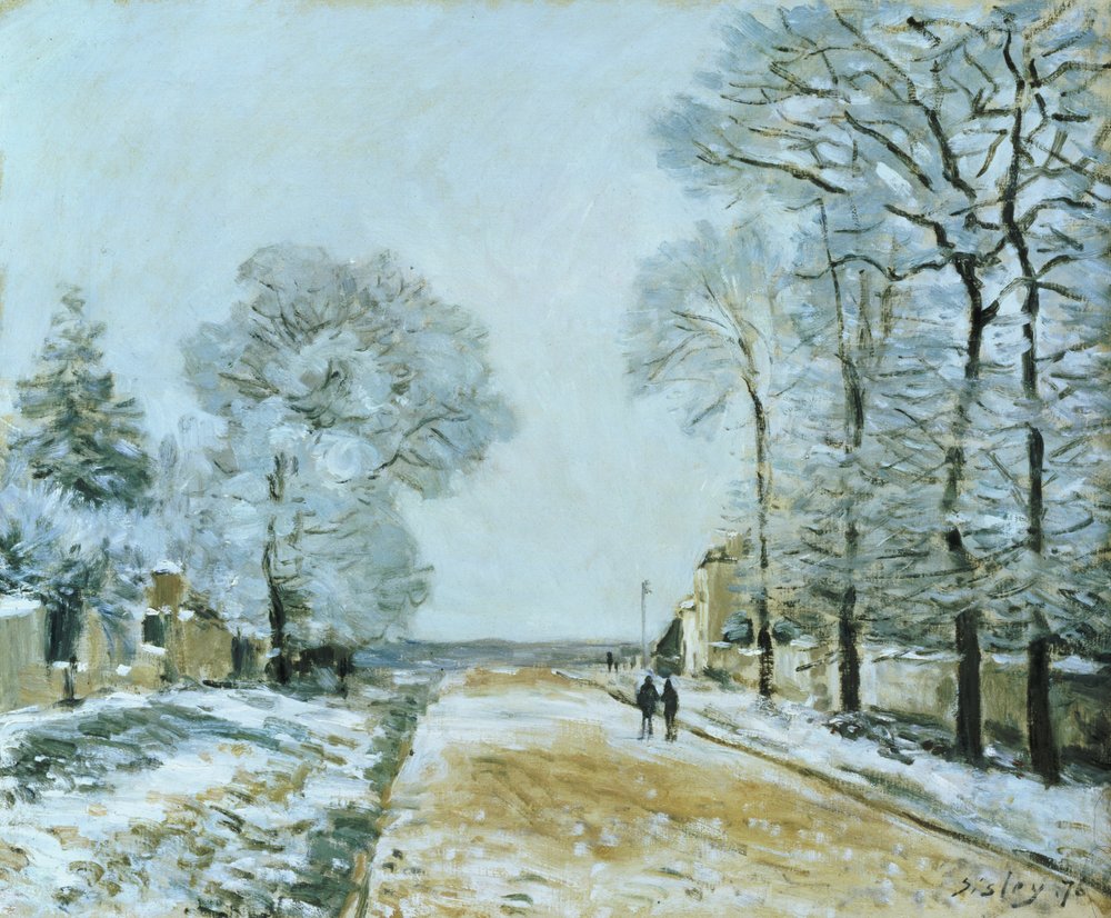 Die Straße, Schneeeffekt, 1876 von Alfred Sisley