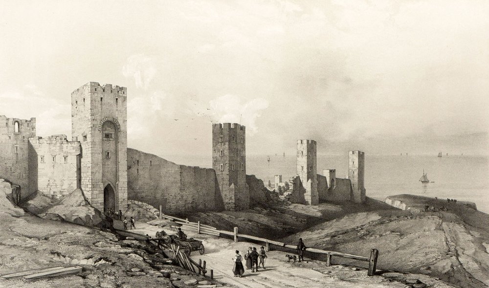Die Mauern von Wisby, Insel Gotland von Auguste Etienne Francois Mayer