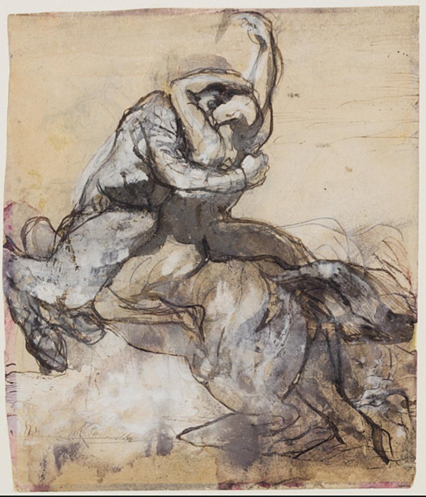 Kentaur, der einen jungen Mann entführt von Auguste Rodin