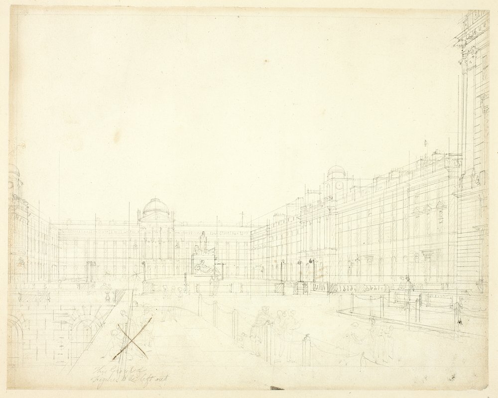 Studie für Somerset House, Strand, aus Microcosm of London von Augustus Charles Pugin