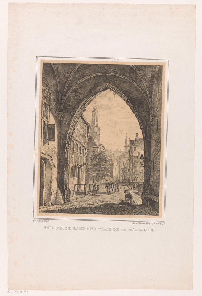 Stadtansicht von unter einem Tor von Bartholomeus Johannes van Hove