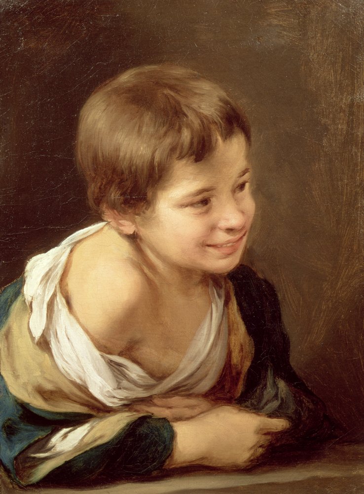 Ein Bauernjunge, auf eine Fensterbank gelehnt, 1670-80 von Bartolomé Esteban Murillo
