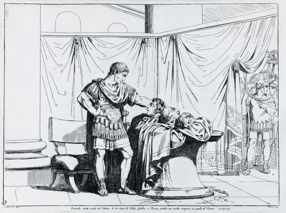 Tod von Piso, Gravur von Bartolomeo Pinelli (1781-1835), aus Istoria dell