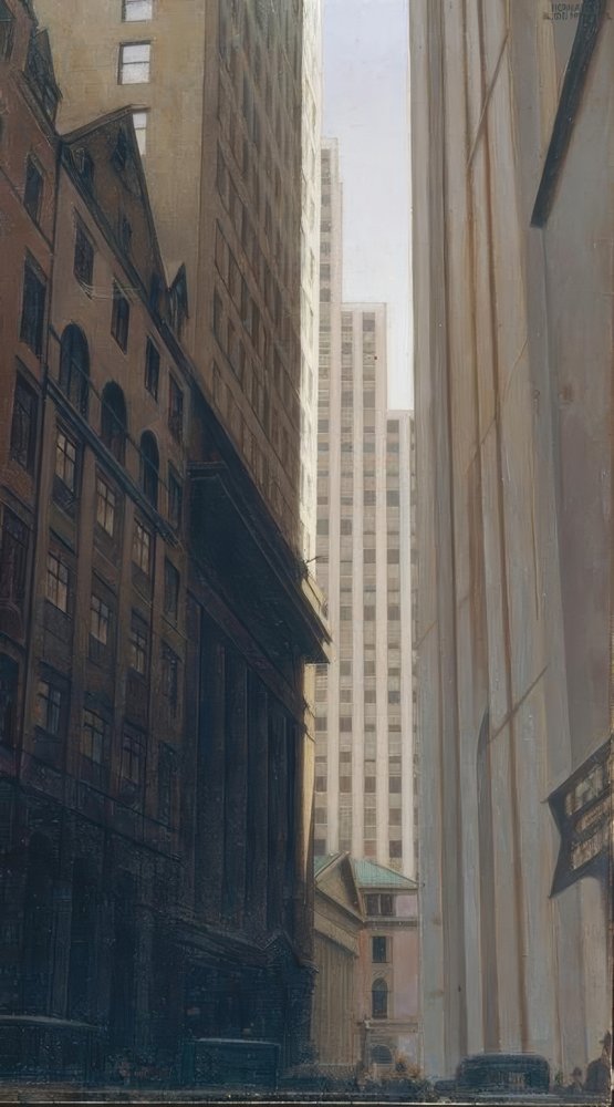 Ansicht von Wall Street von Bernard Boutet de Monvel