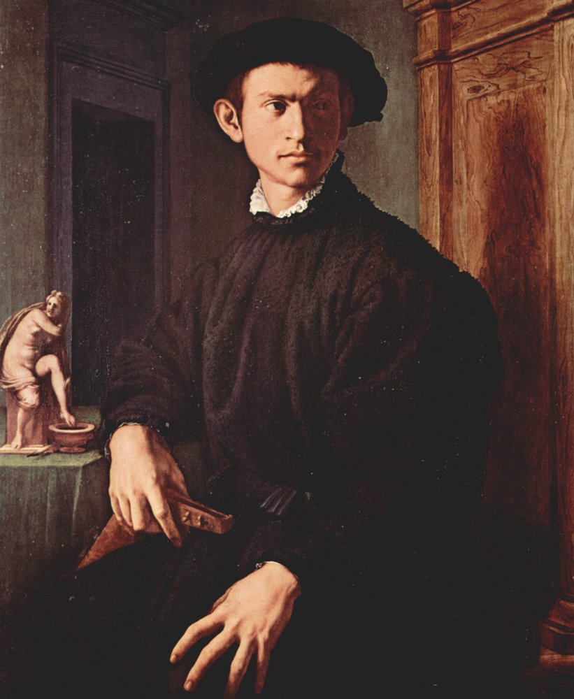 Porträt eines jungen Mannes mit Laute von Agnolo Bronzino