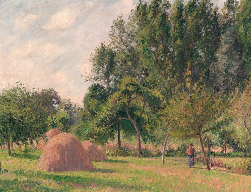 Heuhaufen am Morgen, Éragny, 1899 von Camille Jacob Pissarro