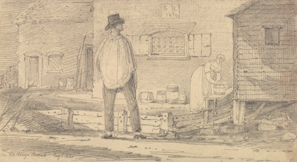 Am Strand von Hastings, August 1821 von Capt. Thomas Hastings