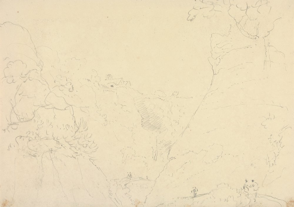 Skizze einer Straße in einer Schlucht von Capt. Thomas Hastings