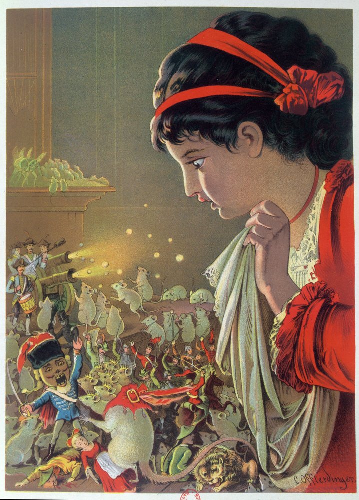 Der Nussknackerprinz und der Mäusekönig, Illustration aus „Der Nussknacker“ von E.T.A. Hoffmann (1776-1822), 1883 von Carl Offterdinger