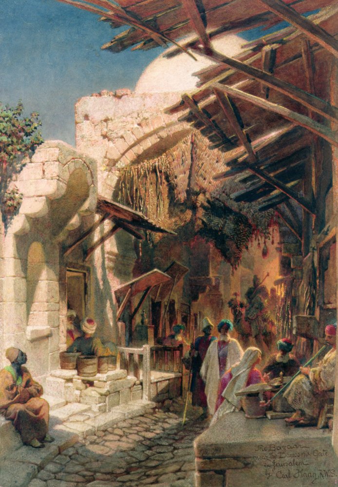 Der Basar nahe dem Damaskustor in Jerusalem von Carl Haag