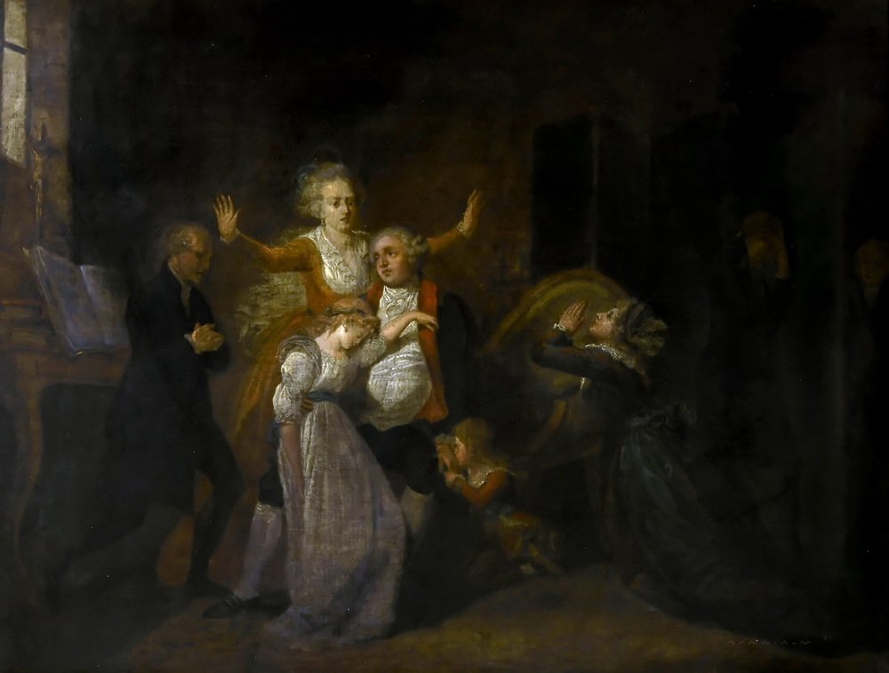Abschied von Ludwig XVI. durch seine Familie im Temple, 20. Januar 1793 von Charles Benazech