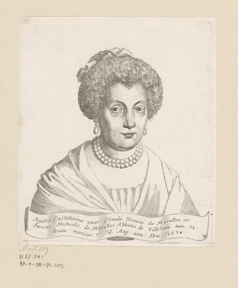 Porträt von Agathe de Châtillon von Claude Mellan