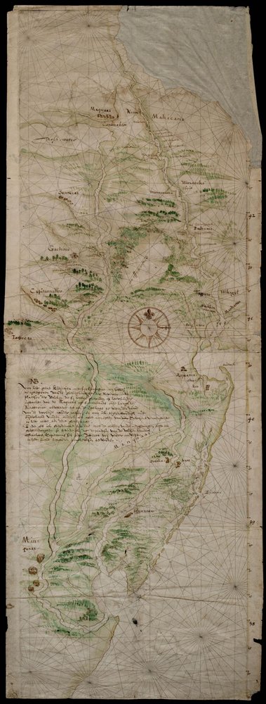 Karte von Nieuw Nederland von Cornelis Hendricx