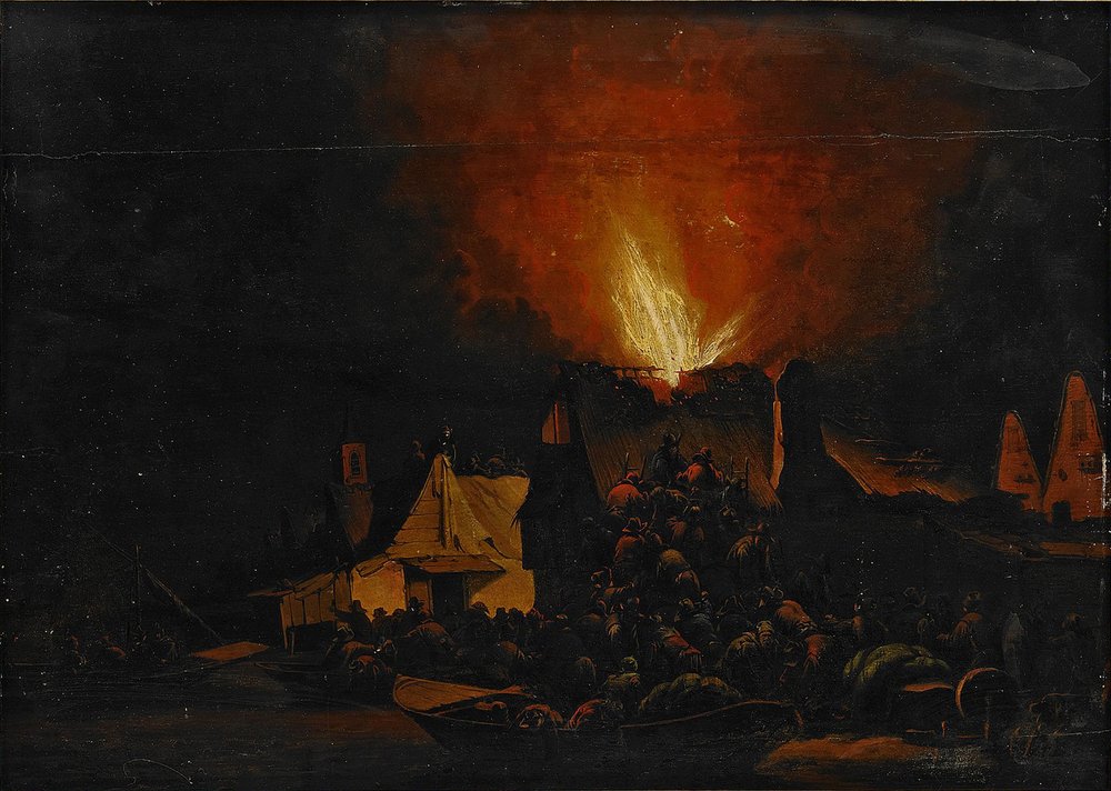 Nachtfeuer, 1660 von Daniel Vosmaer