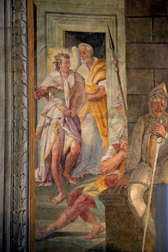 St. Peter entkommt mit einem Engel aus dem Gefängnis, 1604 von Domenichino