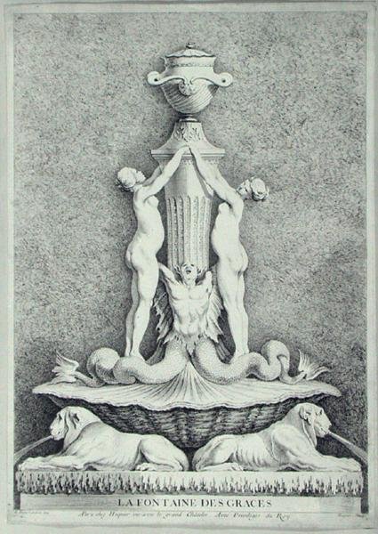 La Fontaine des Graces, graviert von Huquier von Edmé (after) Bouchardon