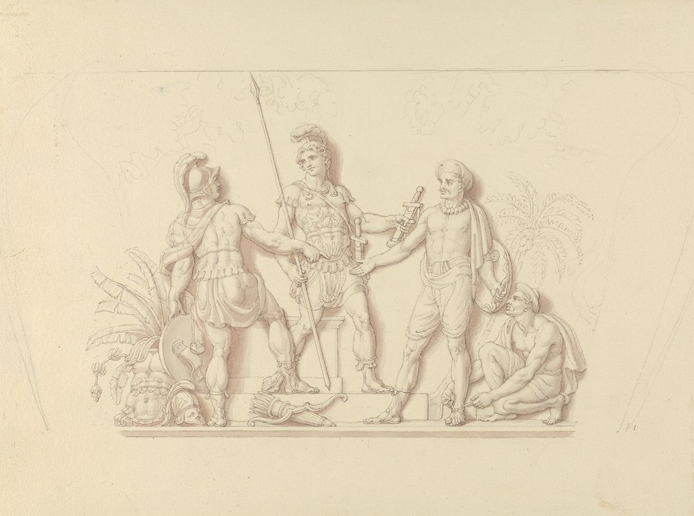 Waffenübergabe an die Indianer von Edward Francis Burney