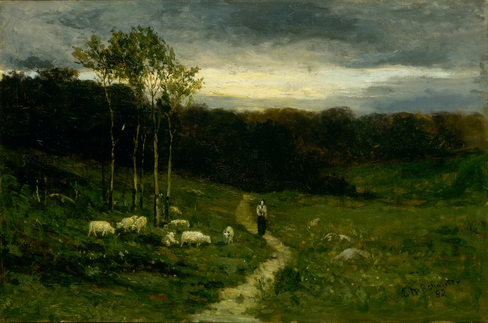 Frau geht den Weg hinunter (1882) von Edward Mitchell Bannister