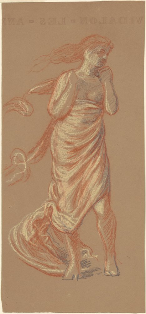 Studie für "Griechische Mädchen beim Baden" [recto] von Elihu Vedder