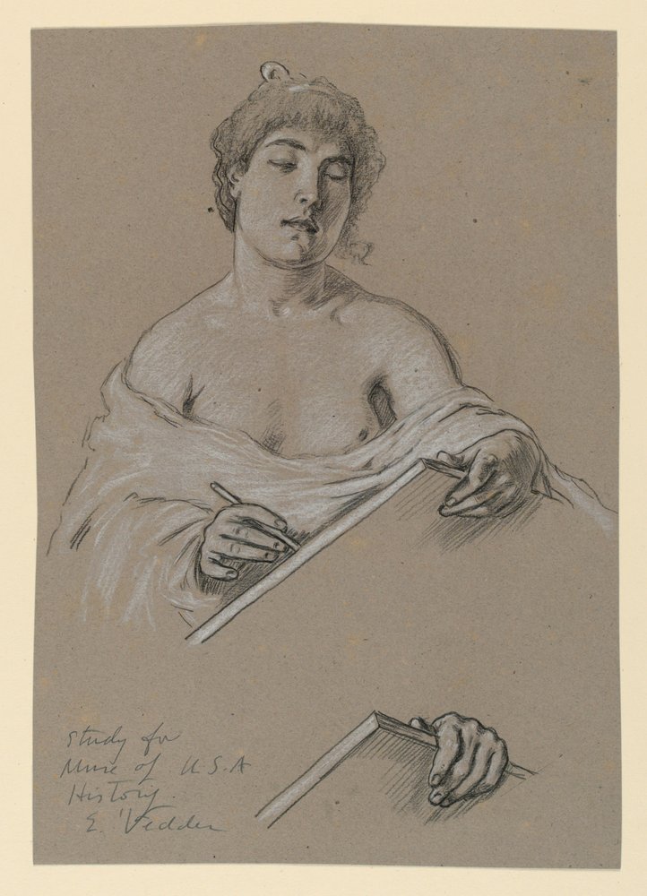 Studie für "Muse der Geschichte" von Elihu Vedder