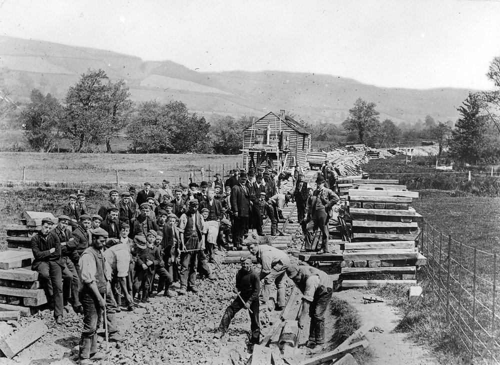 Bau der Lynton und Barnstable Railway, ca. 1890-98 von English Photographer