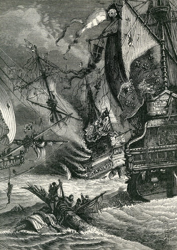 Zerstörung der Spanischen Armada, 1865 von English School