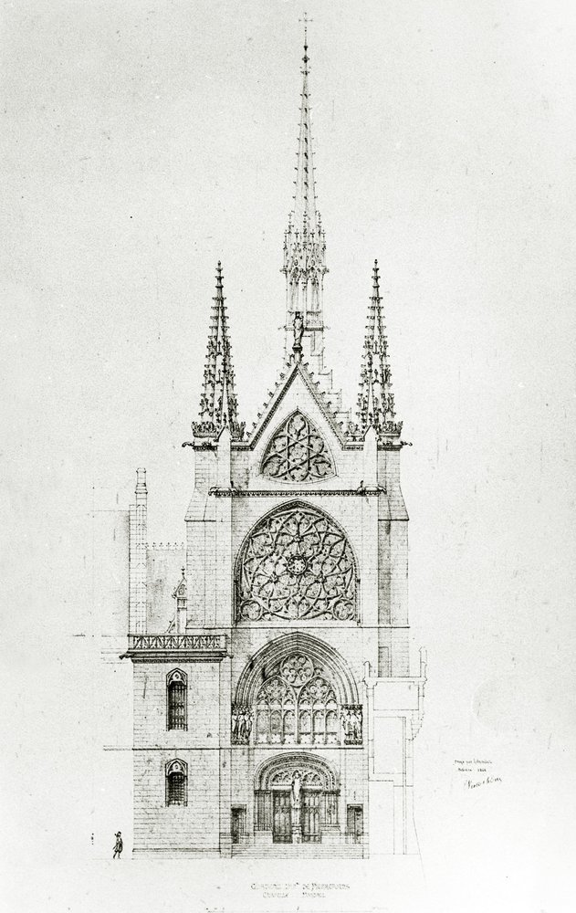 Zeichnung für die Restaurierung der Kapelle, Château de Pierrefonds, 1864 von Eugene Emmanuel Viollet-le-Duc