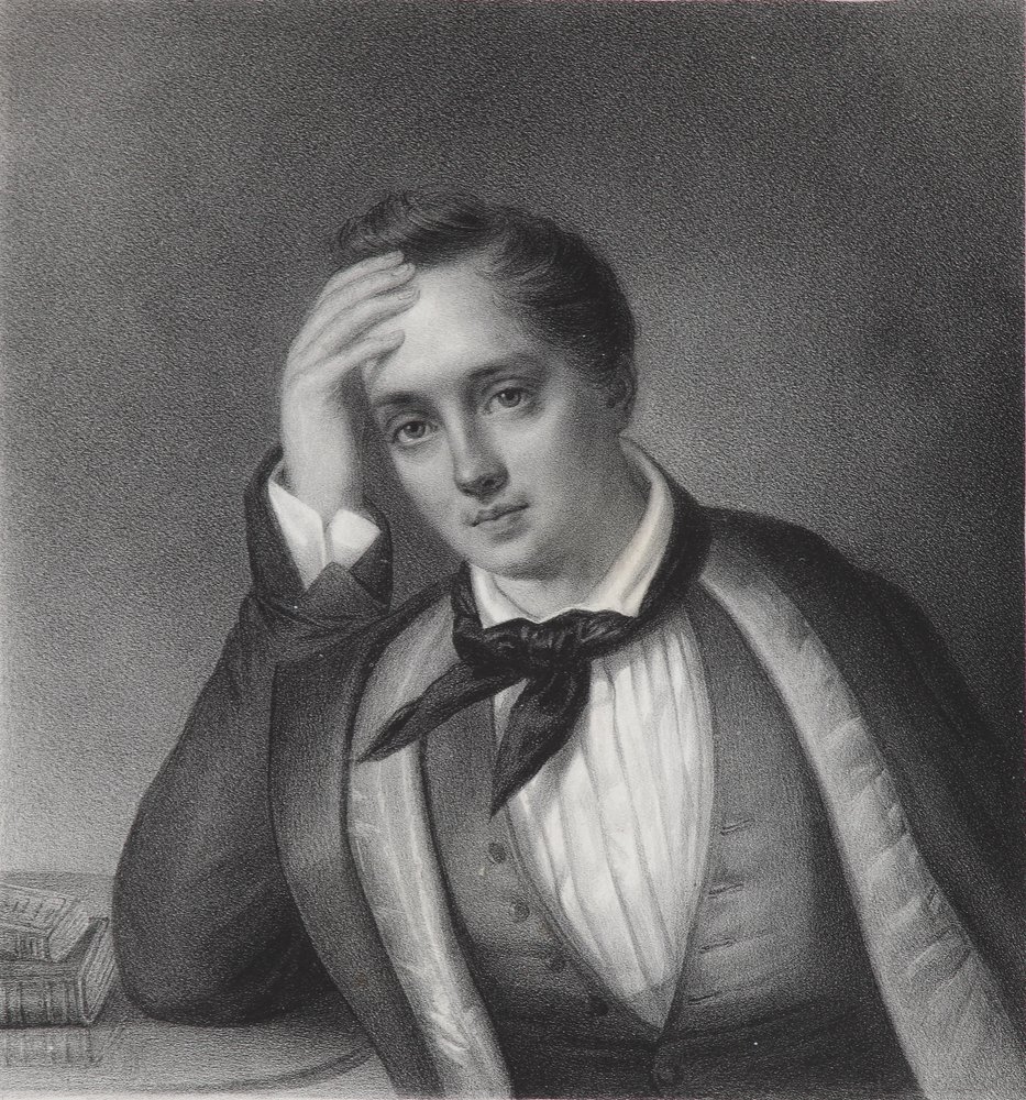 Porträt des Dichters Jewgeni Abramowitsch Baratynski 1800-1844, 1830er von Ferdinand Chevalier