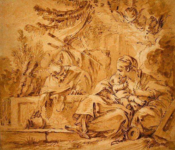 Ruhe auf der Flucht nach Ägypten von François Boucher