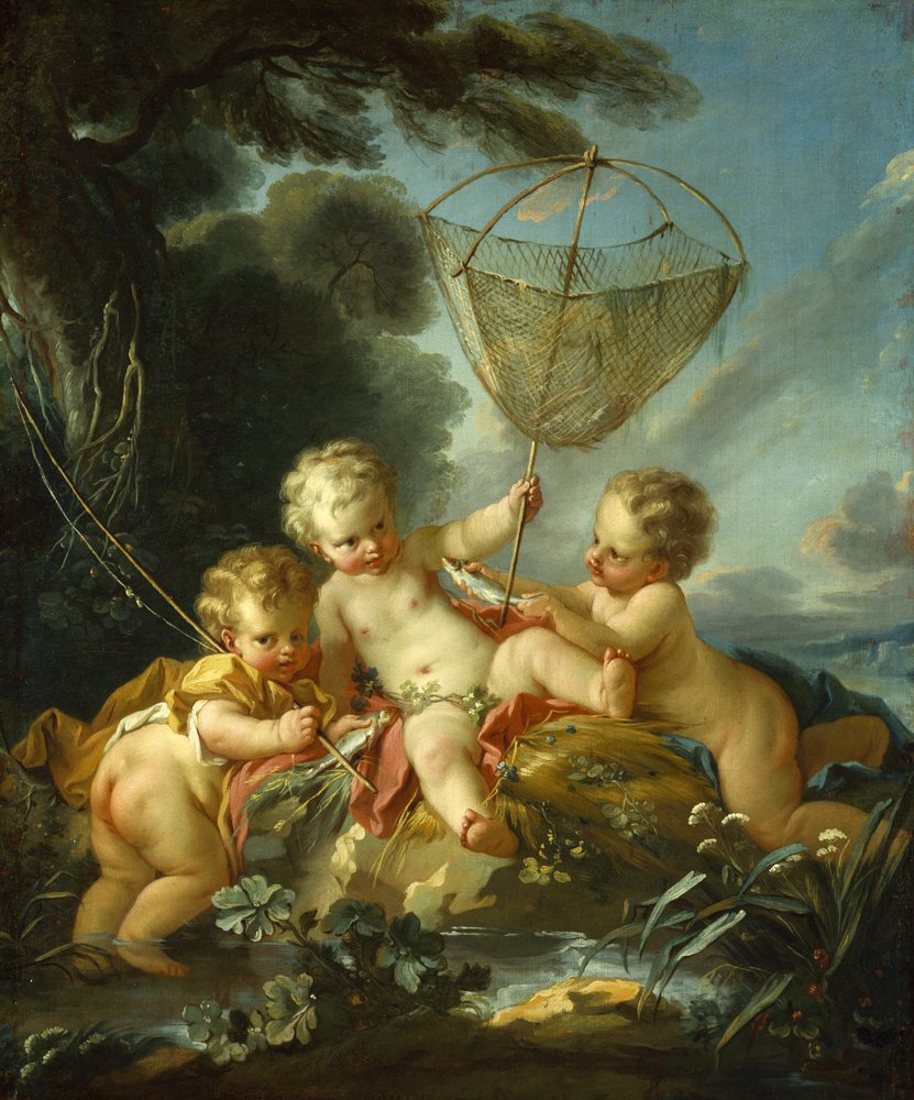 Putti als Fischer von François Boucher