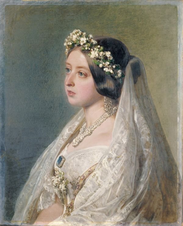 Königin Victoria in ihrem Hochzeitskleid von Franz Xaver Winterhalter