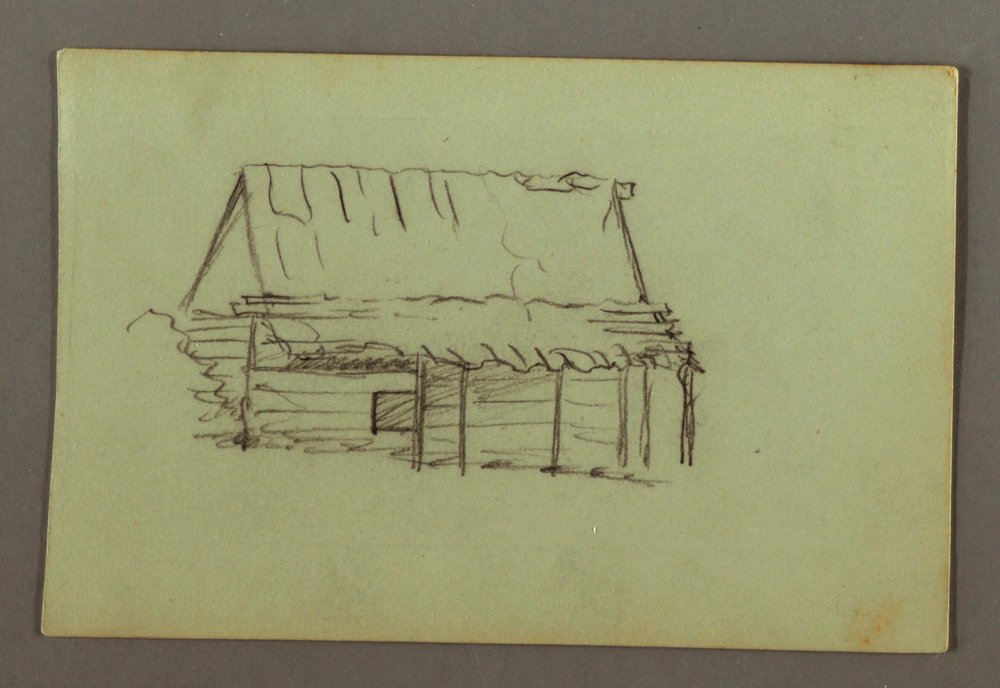 Blockhütte, möglicherweise 1856 von Frederic Edwin Church