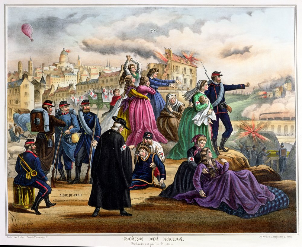 Die Belagerung von Paris. Bombardierung durch die Preußen, 1870-71 von French School
