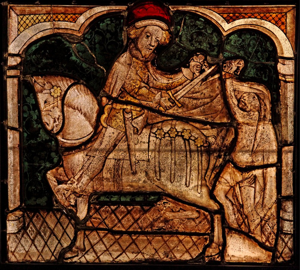 Der Hl. Martin teilt seinen Mantel, ursprünglich aus der Kirche von Betton, Bretagne von French School