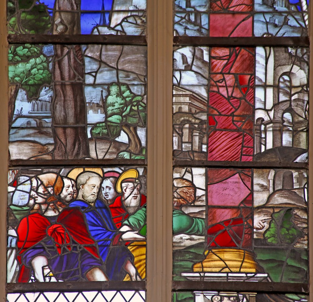Fenster w109, Darstellung einer Gruppe von French School