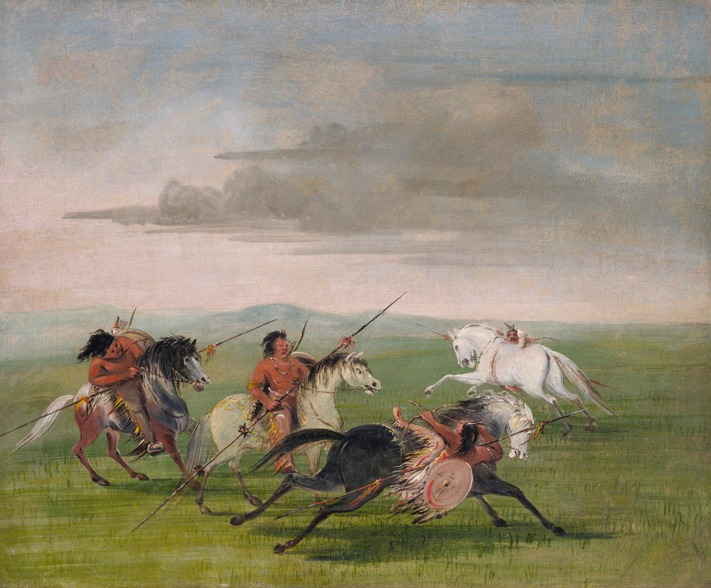 Reitkunststücke der Comanchen, 1834-35 von George Catlin