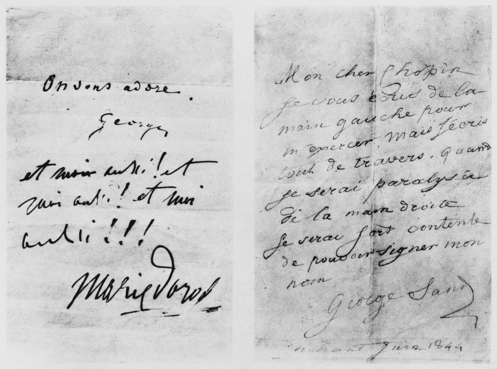 Zwei Briefe an Frédéric Chopin (1810-49), Nohant, Juni 1844 von George Sand