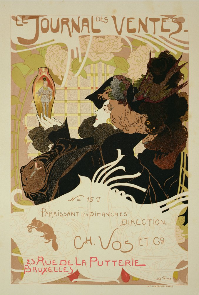 Reproduktion eines Plakats für „Le Journal des Ventes“, 1897 von Georges de Feure