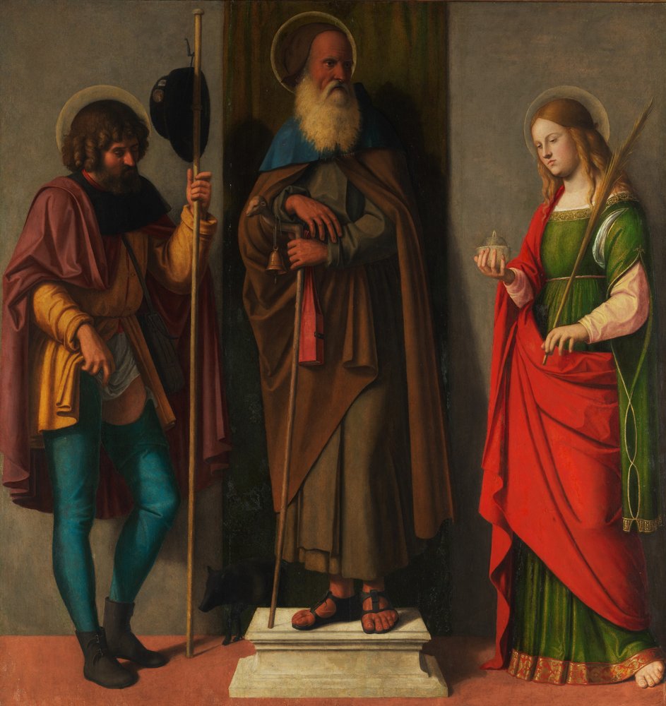 Drei Heilige: Rochus, Antonius Abt und Lucia, ca. 1513