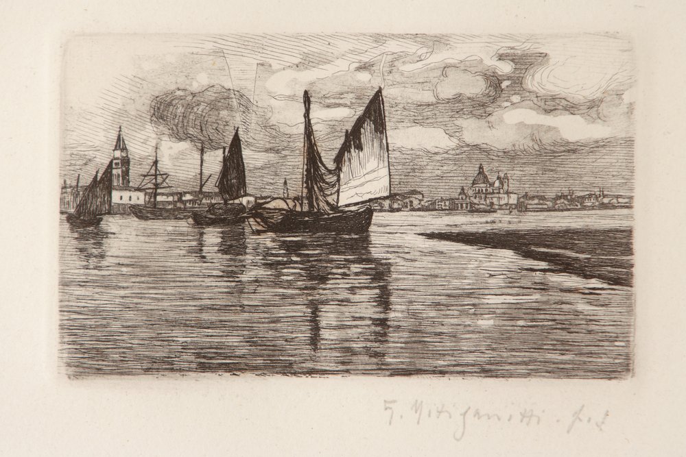 Boote in der Lagune von Giuseppe Miti Zanetti