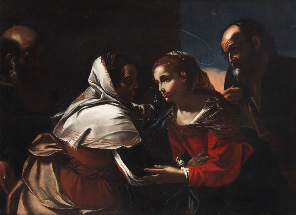 Maria und Josef zu Besuch bei Elisabeth und Zacharias von Gregorio Preti