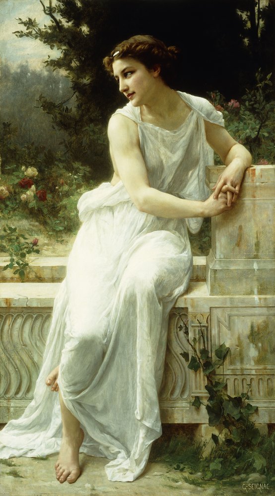 Mädchen aus Pompeji in einem Garten von Guillaume Seignac