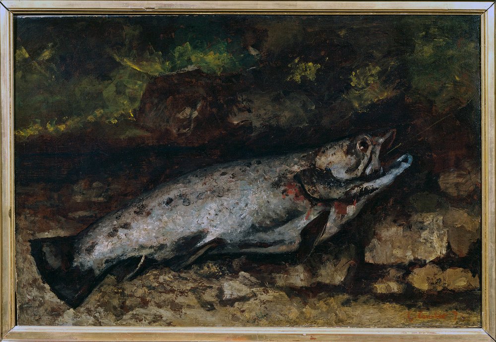 Die Forelle. Stillleben von Fischen. Gemälde von Gustave Courbet (1819-1877) von Gustave Courbet