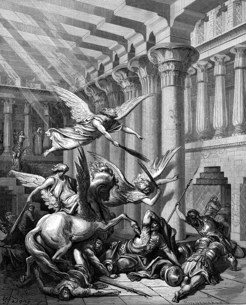Heliodor versucht, den Schatz aus dem Tempel in Jerusalem zu rauben, 1865-1866 von Gustave Dore
