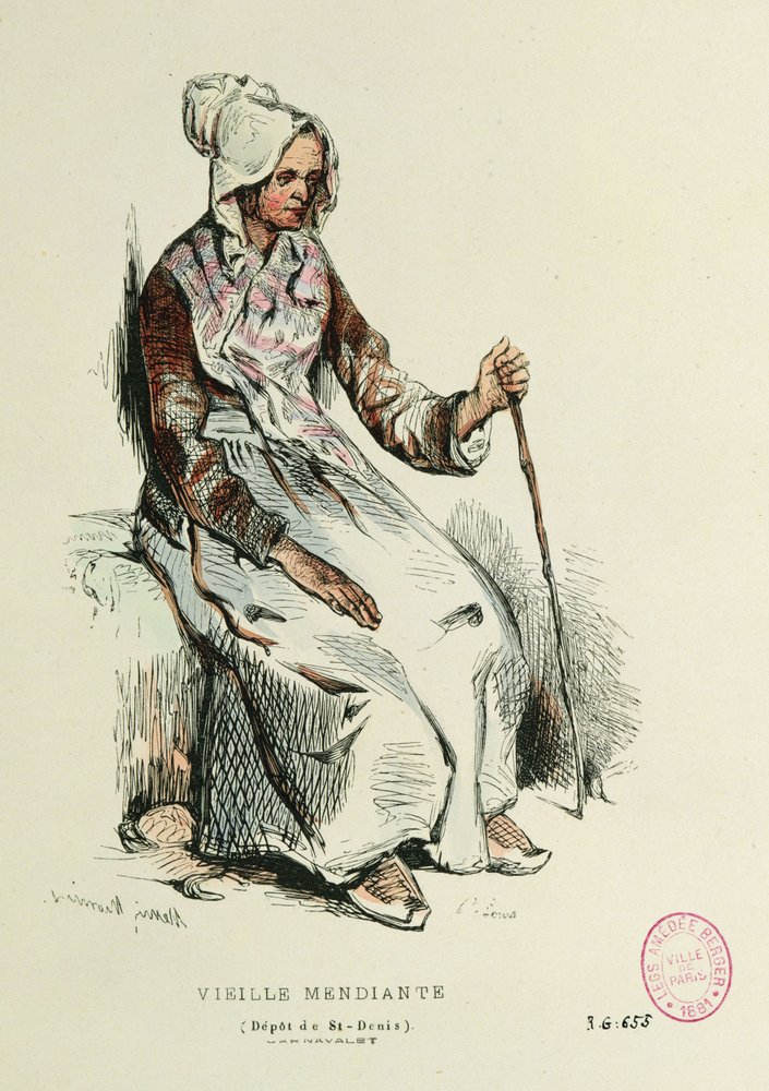 Alte Bettlerin von Henri Bonaventure Monnier
