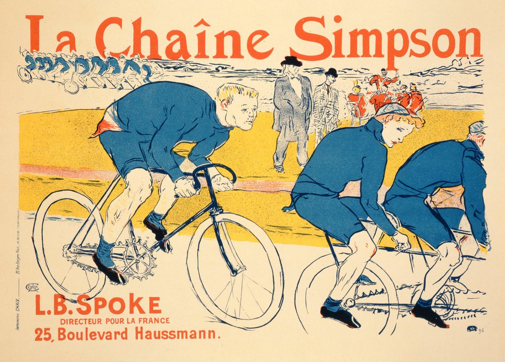 Reproduktion eines Werbeplakats für „The Simpson Chain“, Paris, 1896 von Henri de Toulouse-Lautrec